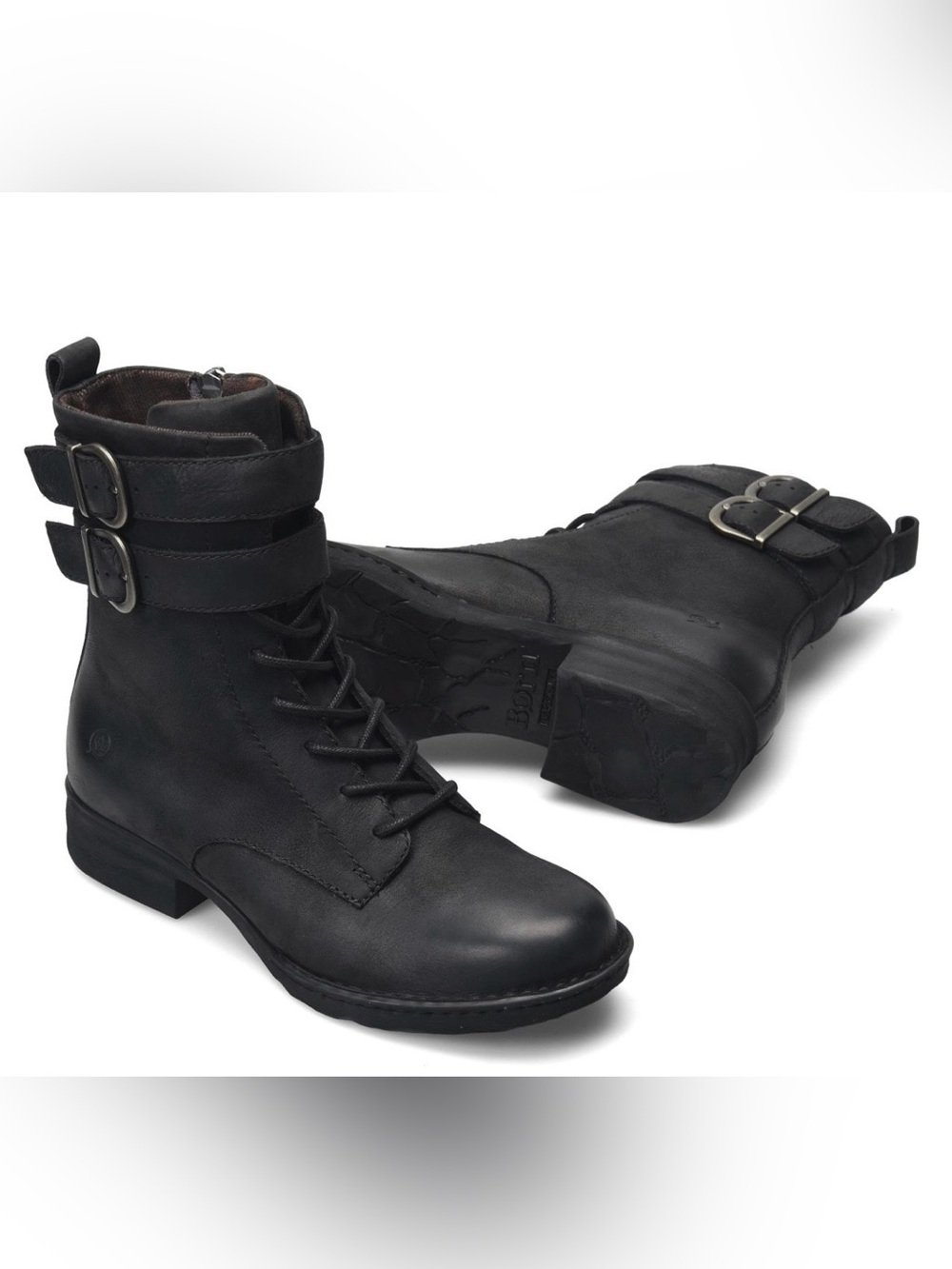 NWT Born Camryn Black Leather Combat Boots 10M